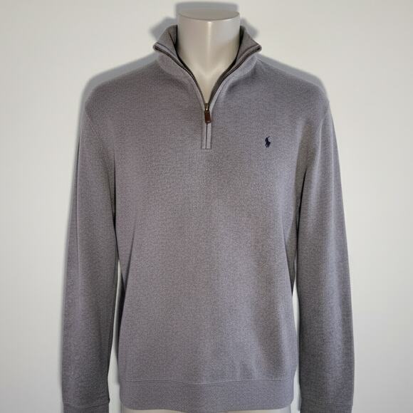 VTG 90s Y2K Polo Ralph Lauren Gray Quarter Zip Sweater Mens XL EXCELLENT CONDTN! - Picture 1 of 5
